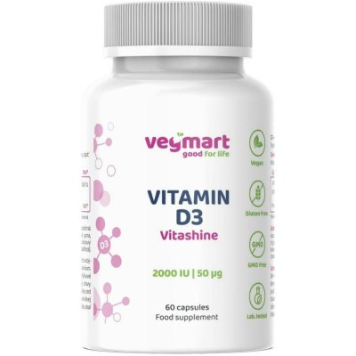 Vegmart Vitashine Vitamín D3 2000 IU 60 kapslí – Hledejceny.cz