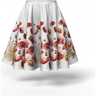 Panel na kolovou sukni bavlna premium vlčí máky malované – Zboží Mobilmania
