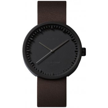 LEFF TUBE WATCH D38 / black WITH BROWN LEATHER STRAP