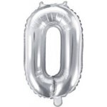 Party Deco Foliová číslice stříbrná 0 35 cm