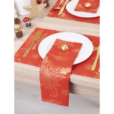 MKLuzkoviny.cz Luxerový vánoční ubrousek Slavnostní červená 40x40cm – Zboží Dáma