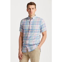 Gant košile reg linen Madras shirt SS růžová