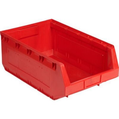 Manutan Plastový box 19 x 30,3 x 48,5 cm, červený