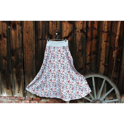 Lněná dlouhá sukně Modelínová louka – Zboží Mobilmania