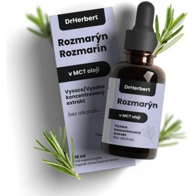 Dr. Herbert Přírodní bylinné kapky s extraktem z Rozmarýnu v MCT oleji 10 ml – Hledejceny.cz