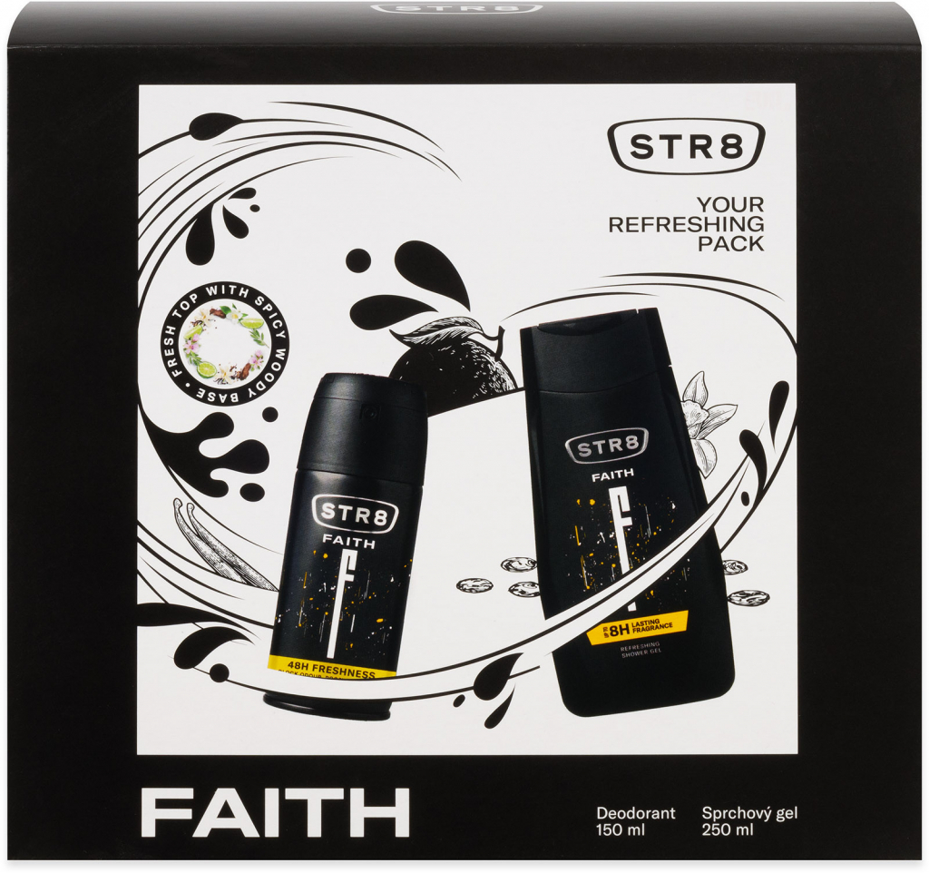 STR8 Faith deospray 150 ml + sprchový gel 250 ml dárková sada