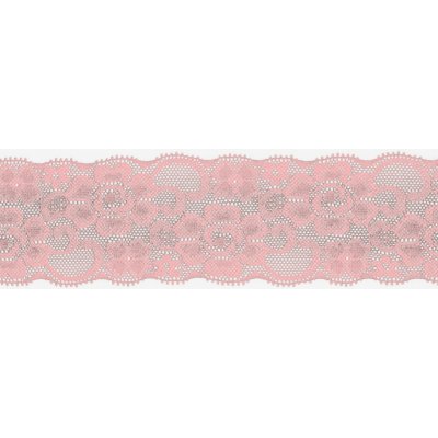 Elastická krajka, 50mm - světle růžová – Zboží Dáma