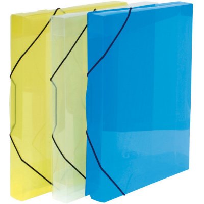 Box s gumou tříklopý průhledný žlutý 120074 – Zboží Živě