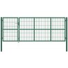 Branka vidaXL Zahradní plotová brána se sloupky 350 x 120 cm ocel zelená