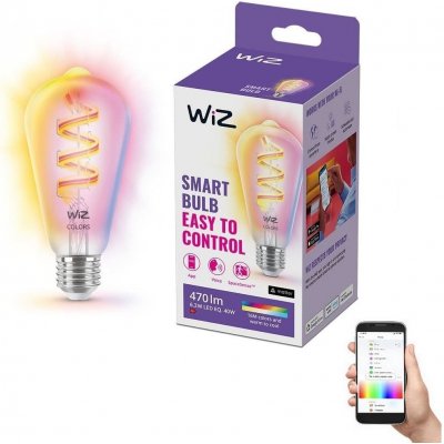 WiZ LED RGBW Stmívatelná žárovka ST64 E27/6,3W/230V 2200-6500K Wi-Fi WiZ WI0132 – Zboží Živě