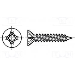 BOSSARD B2.9X13/BN696 Vrut; 2,9x13; Hlava: kuželová; Phillips; PH1; nerezavějící ocel A2