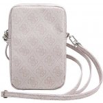 Guess PU 4G Triangle Logo Wallet Phone Bag Zipper růžové – Sleviste.cz