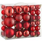 LAALU Sada 46 ks ozdob: Ozdoby kulaté červené mix 4,6,8 cm – Zboží Dáma