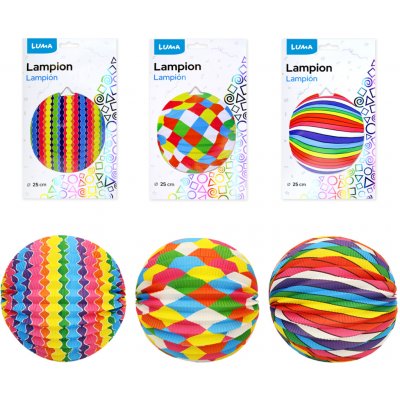 Lampion kulatý 25 cm / barevný mix – Sleviste.cz