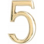 Číslo domu "5" na dveře 3d 5cm mosazné – Sleviste.cz