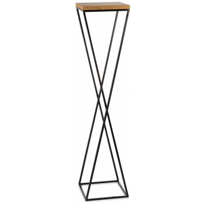 HowHomely Stojan na květiny LOFT 100x24 cm černá/hnědá DD0330 – Zboží Dáma