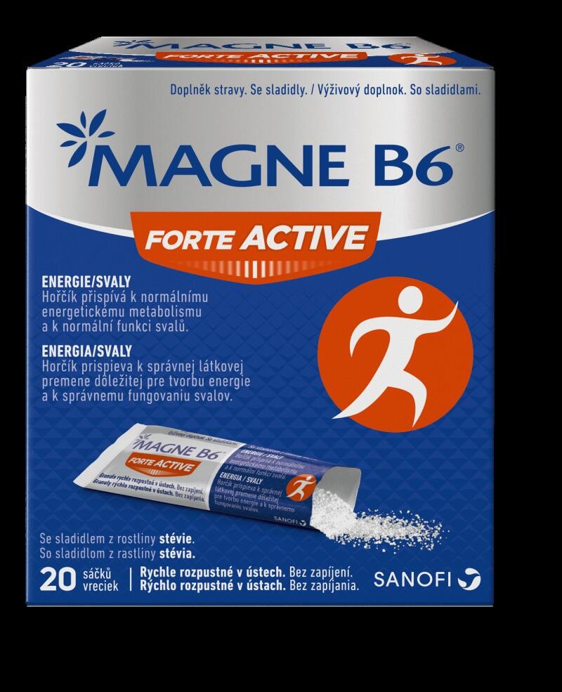 Magne B6 Forte Active 20 sáčků od 136 Kč - Heureka.cz