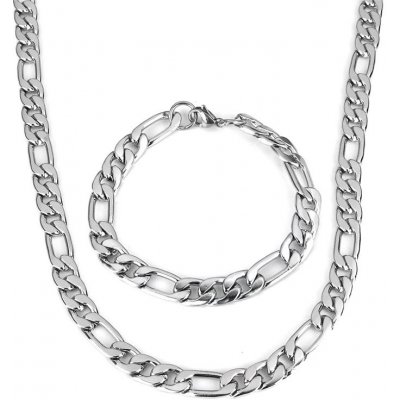 Impress Jewelry Sada z chirurgické oceli Figaro řetízek a náramek 161207173301-11