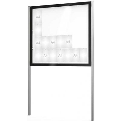 PROCITY Venkovní černá moderní vitrína Edge, 28 x A4 včetně sloupků | Zboží Auto