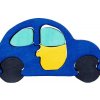 Dřevěná hračka Fauna vkládací puzzle z masivu malé auto modré