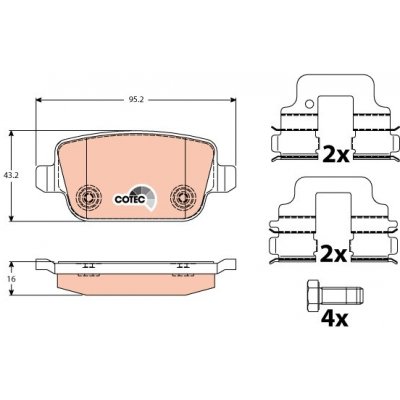 GDB1732 TRW Sada brzdových destiček, kotoučová brzda – Sleviste.cz
