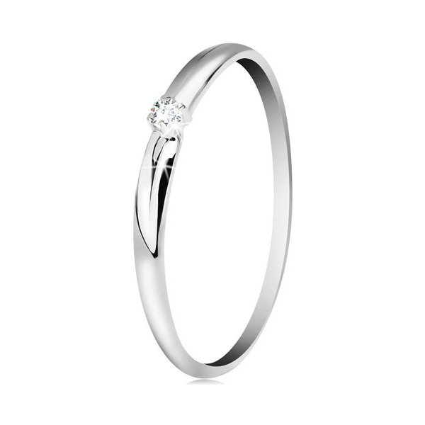 Šperky eshop Briliantový prsten v bílém 14K zlatě tenké zářezy na ramenech  čirý diamant BT501.77 od 6 378 Kč - Heureka.cz