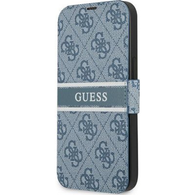 Pouzdro Guess iPhone 13 mini book 4G Stripe modré