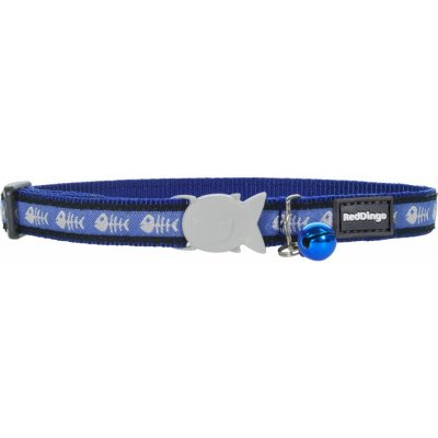 Red Dingo obojek pro kočky Fishbone Blue 12 mm – Zboží Dáma
