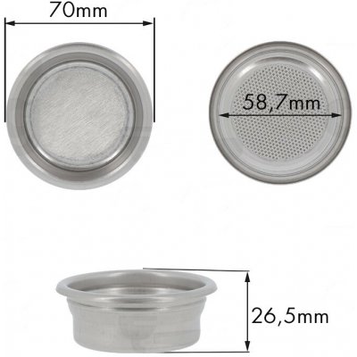 Filtr páky 2 šálky 14 g 70x26,5 mm La Marzocco L116/A – Hledejceny.cz