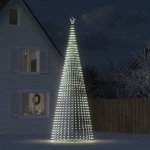 vidaXL Vánoční stromek kužel 1 544 studených bílých LED diod 500 cm – Hledejceny.cz