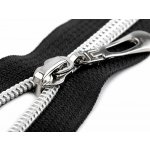 Spirálový zip se stříbrnými zoubky šíře 7 mm délka 80 cm - 322 černá – Hledejceny.cz