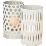 Svícen na čajovku skleněný válec KENDRA 10cm bílý – Zboží Dáma