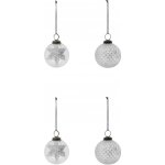 House Doctor Vánoční ozdoba Snowi Clear Silver set 4 ks stříbrná barva sklo – Zboží Mobilmania