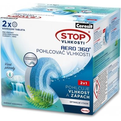 Ceresit Stop vlhkosti AERO 360° náhradní tablety svěžest vodopádu 2x450g