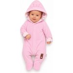 Baby Nellys Dvouvrstvý velurový overal s kapucí Bunny II. růžový – Zboží Dáma