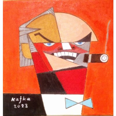 Jiří Kafká, Jack Nicholson, Malba na plátně, olejové barvy, 30 x 30 cm