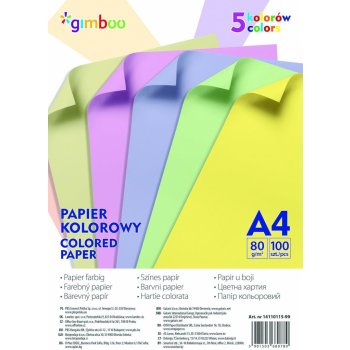 Barevné papíry A4 80 g pastelový mix 100 listů