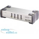 KVM přepínače Aten CS-1734A KVM přepínač 4-port KVMP USB+PS/2, usb hub, audio, 1.2m kabely