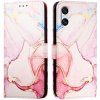 Pouzdro a kryt na mobilní telefon Sony PROTEMIO 79553 ART MARBLE Peněženkový kryt pro Sony Xperia 10 VI ROSE GOLD