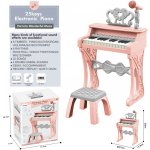 Mamido Dětský elektrické piano s židlí a mikrofonem 25 kláves růžové – Hledejceny.cz