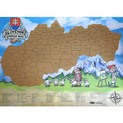 Excart Maps Stírací mapa Slovenska kreslená