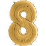 Grabo Nafukovací balónek číslo 8 zlatý 66 cm – Hledejceny.cz