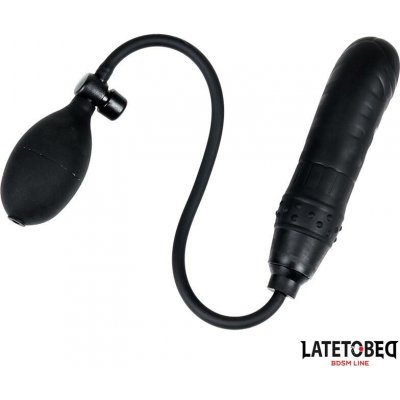 LateToBed BDSM Line Inflatable Dildo With Manual Pump Black – Zboží Mobilmania