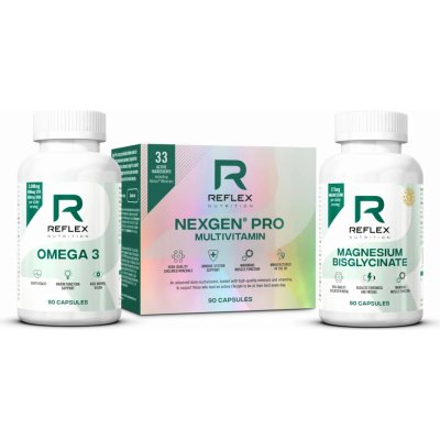 Reflex Nutrition Nexgen Pro 90 kapslí + Reflex Nutrition Omega 3 90 kapslí + Reflex Nutrition Magnesium Bisglycinate 90 kapslí