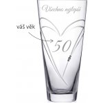Dekorant Skleněná váza k narozeninám s krystaly Swarovski Hearts 25 cm VŠECHNO NEJLEPŠÍ – Hledejceny.cz