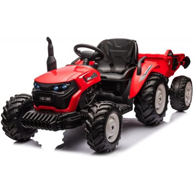 mamido Elektrický traktor s přívěsem pro děti HC-306 24V červená – Sleviste.cz