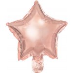 PARTYDECO Balón foliový Hvězda ROSEGOLD 25cm – Zboží Dáma