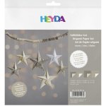 Heyda Papíry na origami 15x15cm a 20x20cm 20ks šedá se zlatými hvězdičkami – Zboží Dáma