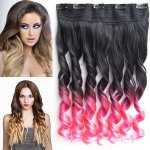 Girlshow Clip in vlasy 55 cm vlnitý pás vlasů lokny OMBRE odstín Black T Pink – Hledejceny.cz