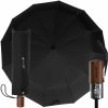 Deštník Malatec 19368 deštník skládací dřevěná rukojeť černý
